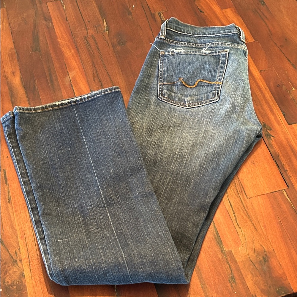 7 For All Mankind Faded Indigo Jeans